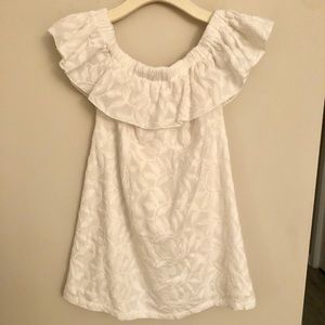 Etiquette Off-The-Shoulder White Dress
